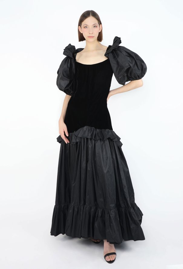 Saint Laurent Collector F/W 1982 Taffeta Velvet Gown - 4