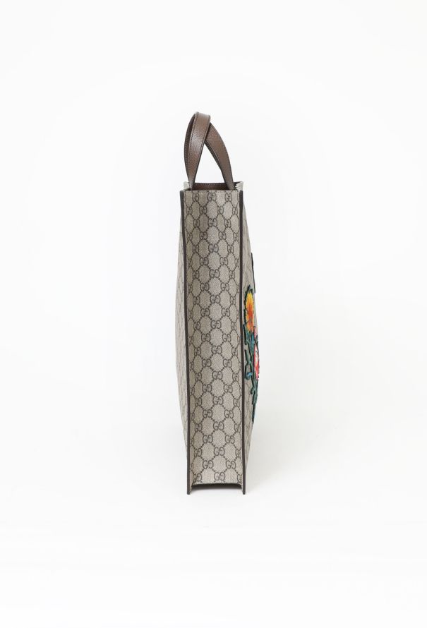 Gucci Beige Soft GG Supreme Canvas and Leather Butterfly Tote Gucci