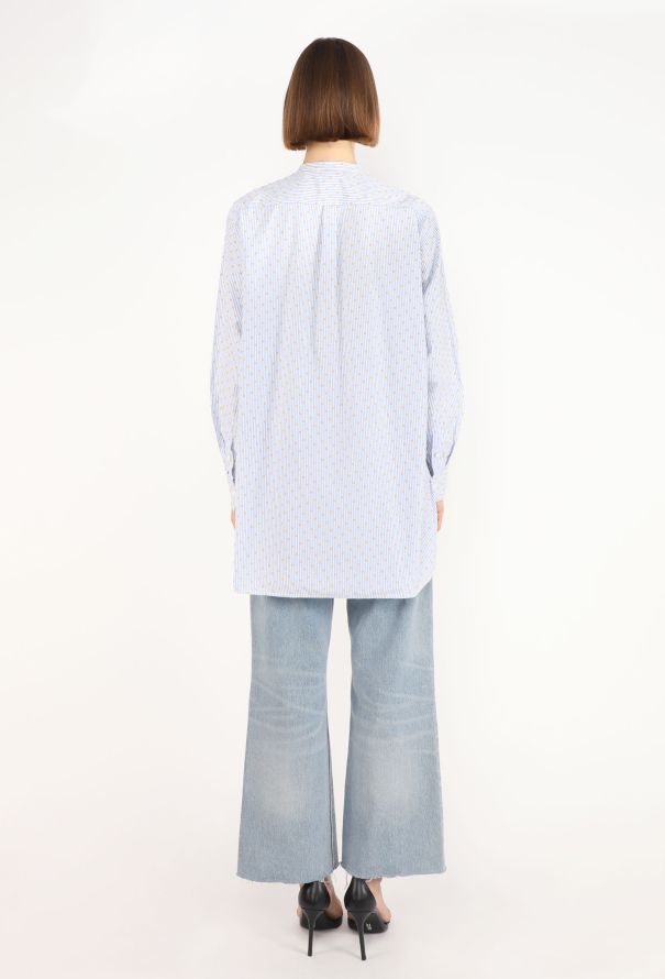 Céline Embroidered Pinstripe Cotton Tunic - 5