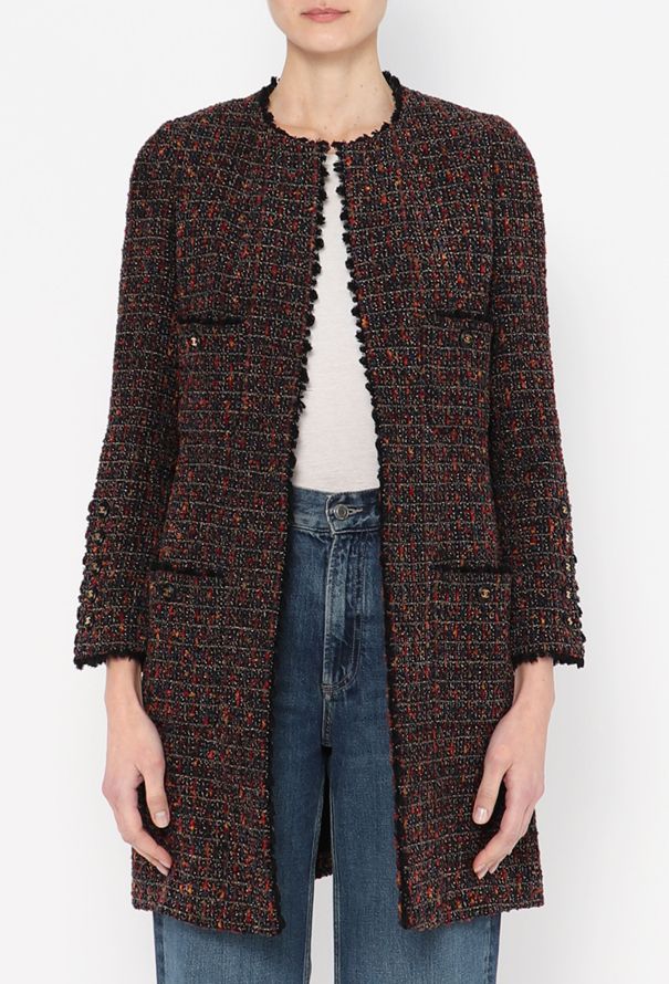 Chanel 1994 Tweed Frayed Trim Jacket - 1