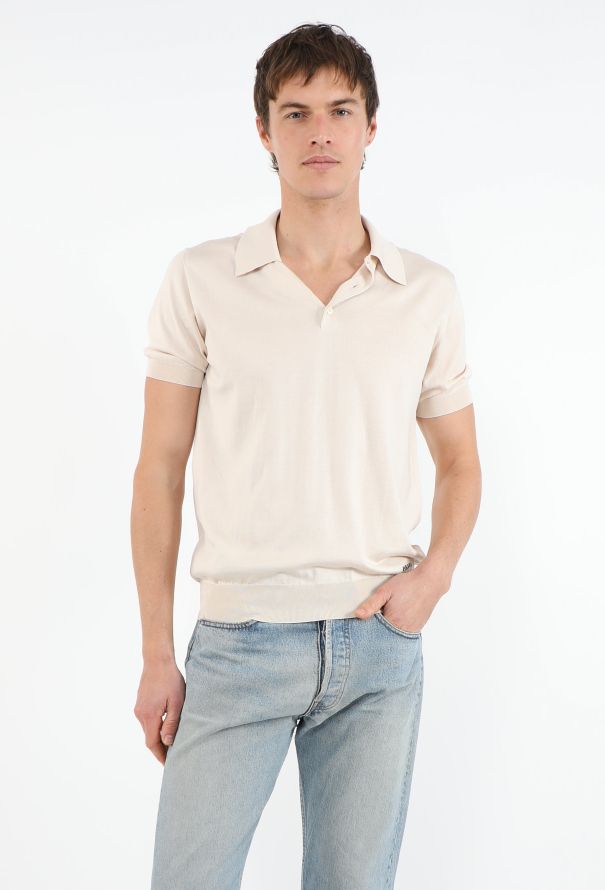 Prada Collared Silk Polo Top - 1