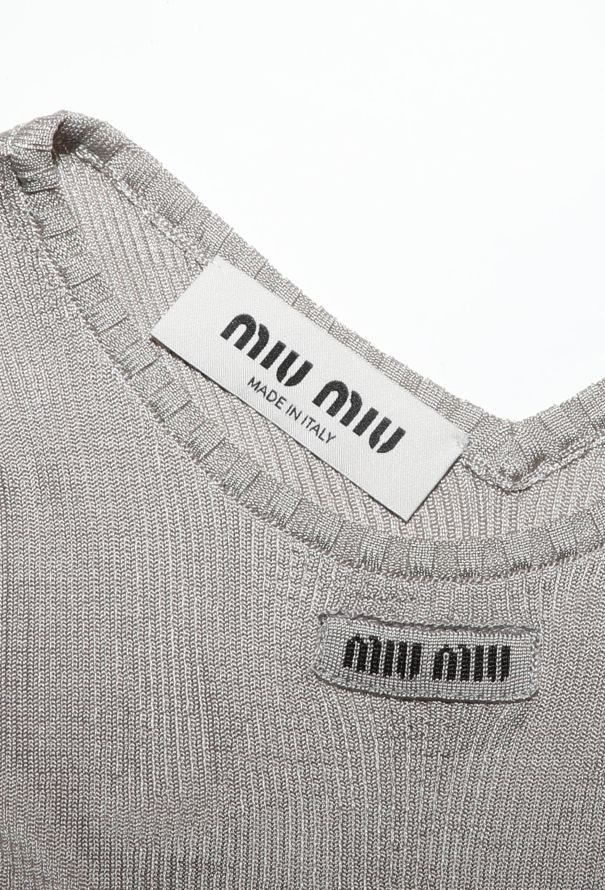 Miu Miu F/W 2025 Ribbed Knit Silk Top - 7