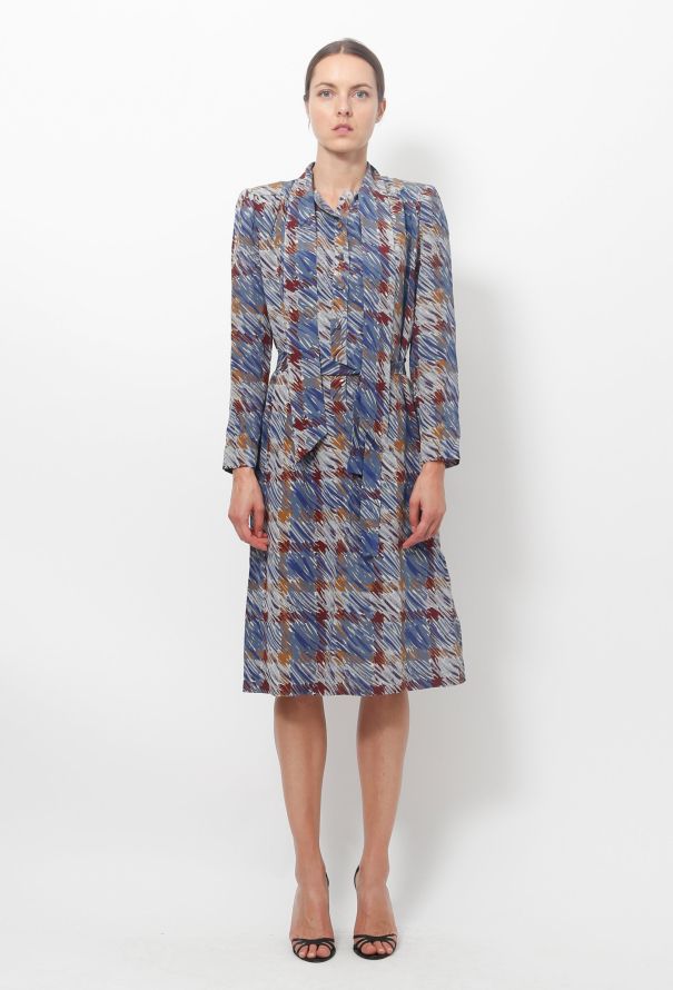 Ted Lapidus Vintage Graphic Lavallière Dress - 5