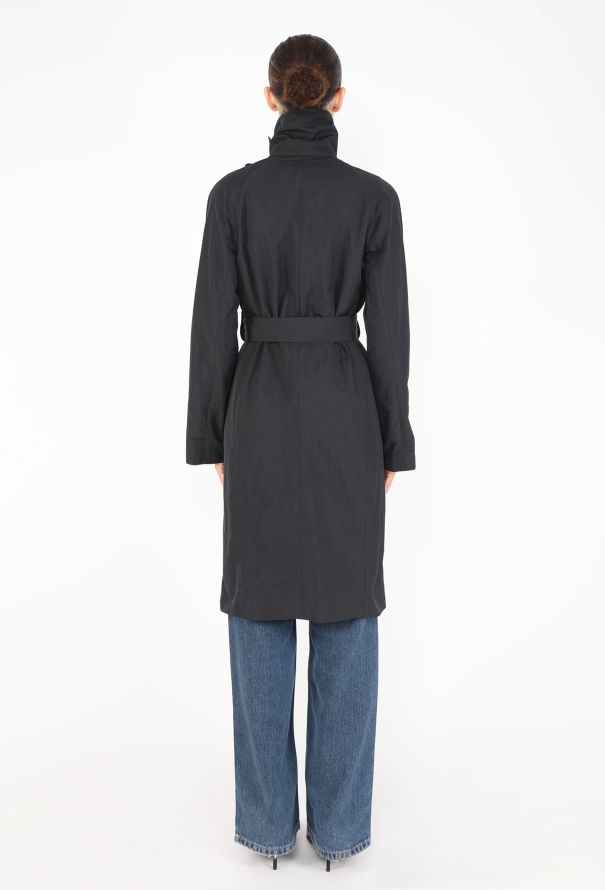 Saint Laurent High-Collar Belted Trench Coat - 8