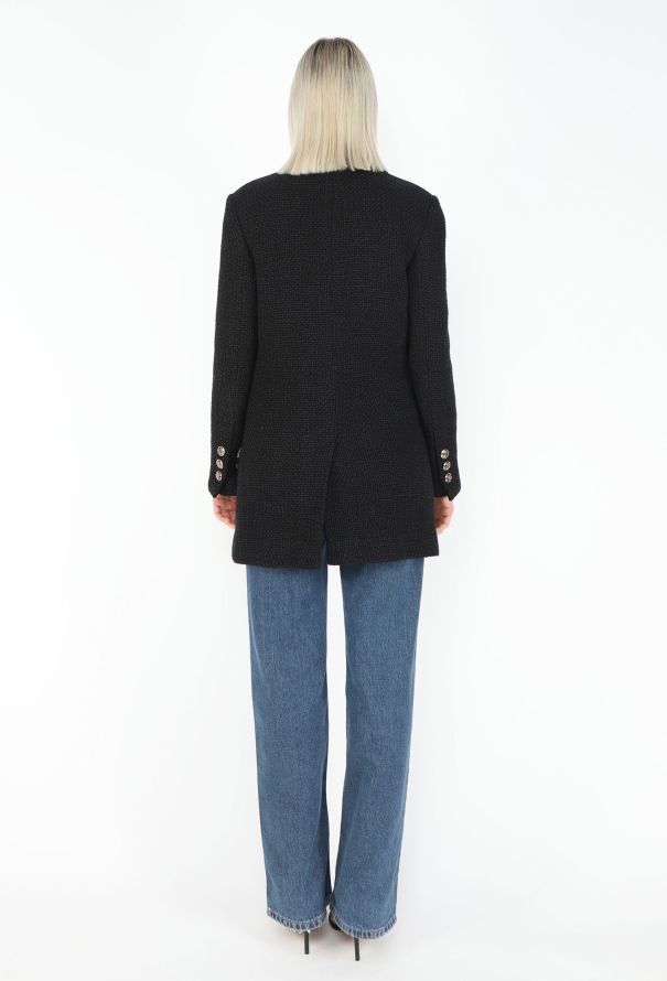 Chanel 2021 Double-Breasted 'CC' Tweed Blazer - 6