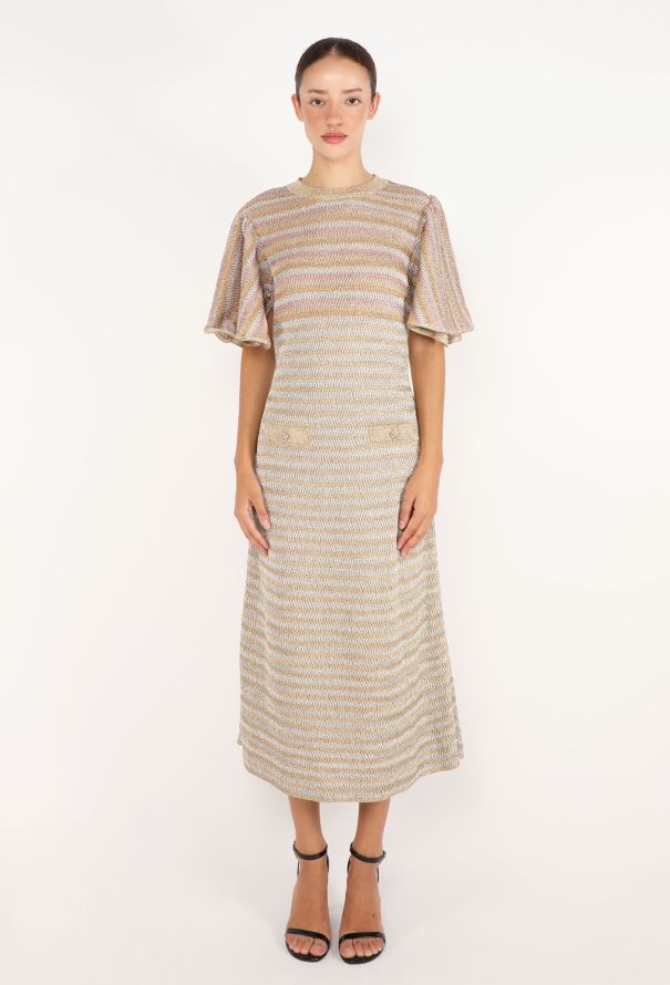 Chanel Striped Lurex Gripoix Dress, S/S 2024 - 1