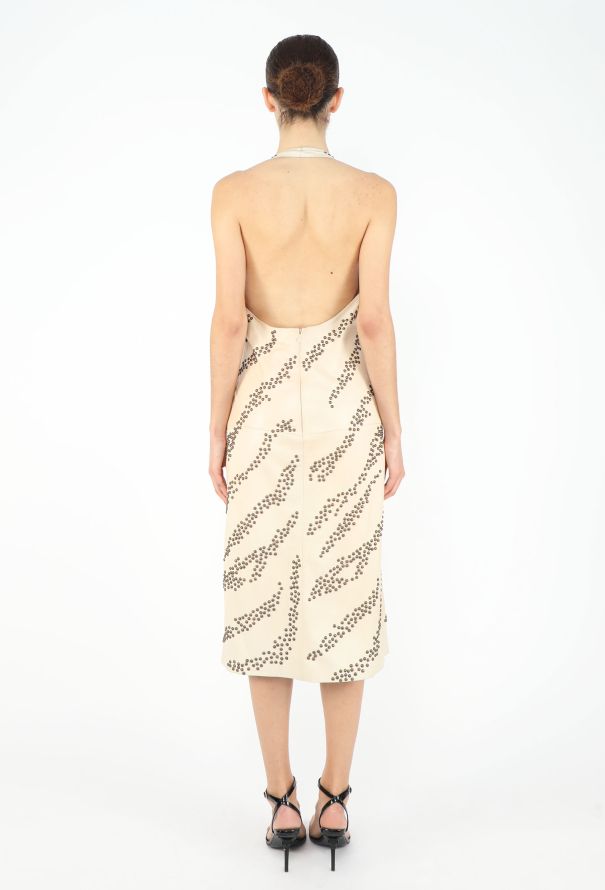 Emanuel Ungaro S/S 2001 Studded Lambskin Halter Dress - 6