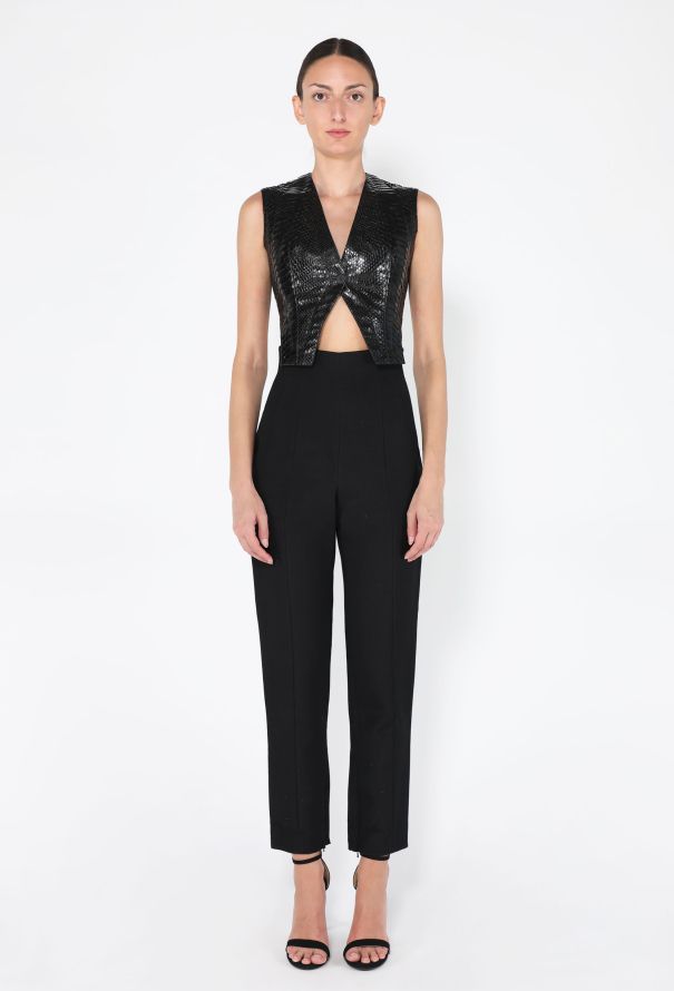 Alaïa Python Leather Cropped Gilet, S/S 2011 - 4