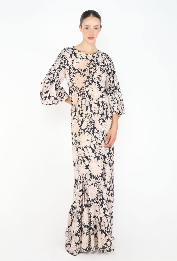 Antique Printed Silk Kaftan - 1