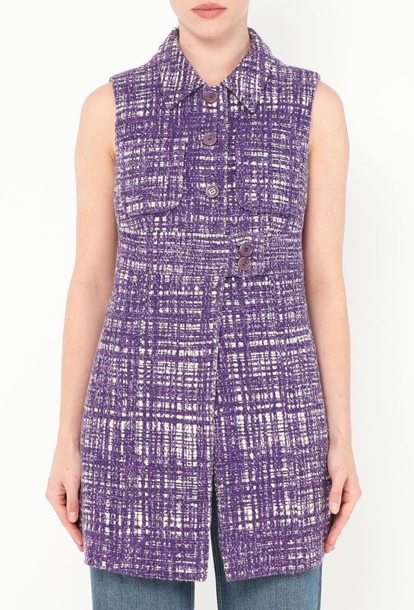 Prada Rare S/S 1996 Tweed Buttoned Vest - 1