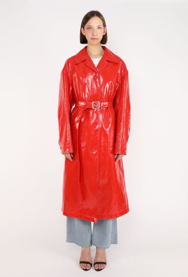 Jil Sander Patent Linen Trench Coat, S/S 2025 - 1