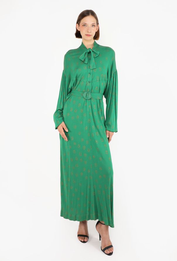 Jean Muir Belted Lavallière Dress, 1970s - 2