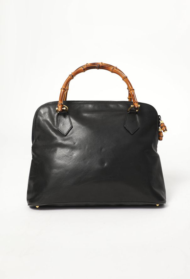 Gucci Vintage Black Bamboo Bag - 4