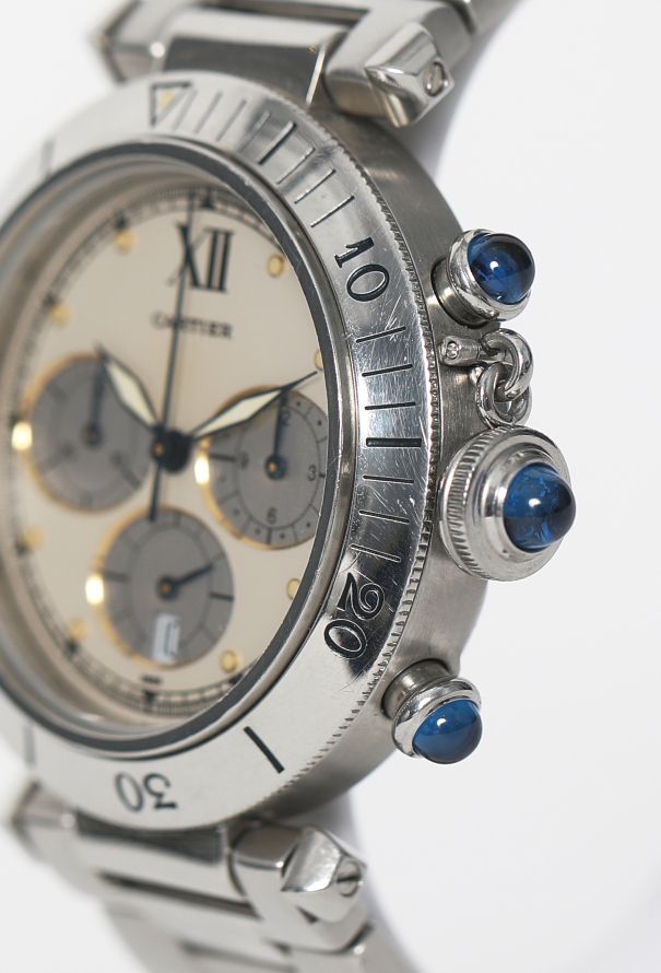 Cartier Vintage Pasha Chronograph Steel Watch - 4
