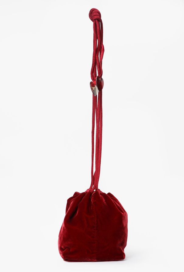 Saint Laurent Vintage Mini Velvet Bucket Bag - 5