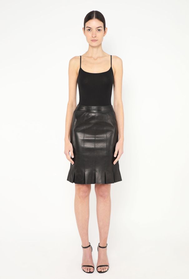 Chanel S/S 2004 Pleated Lambskin Skirt - 1