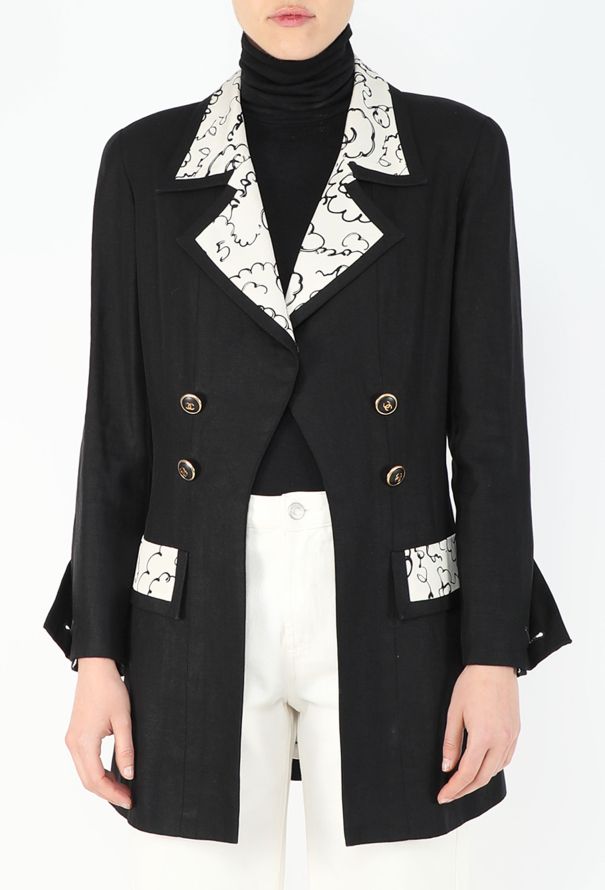 Chanel RARE S/S 1993 Bicolor Scripted 'CC' Jacket - 2