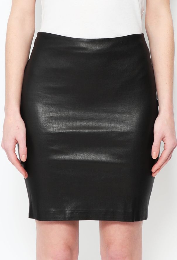 Leather mid-length skirt Louis Vuitton Black size 36 FR in Leather