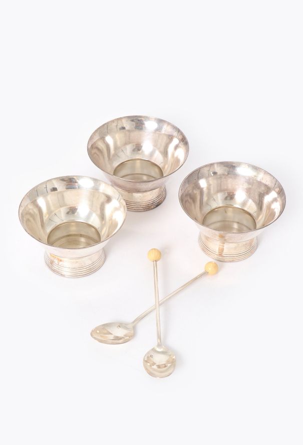 Vintage Objects & Decor 1930s Art Deco Silver Ice Cream Set - 1
