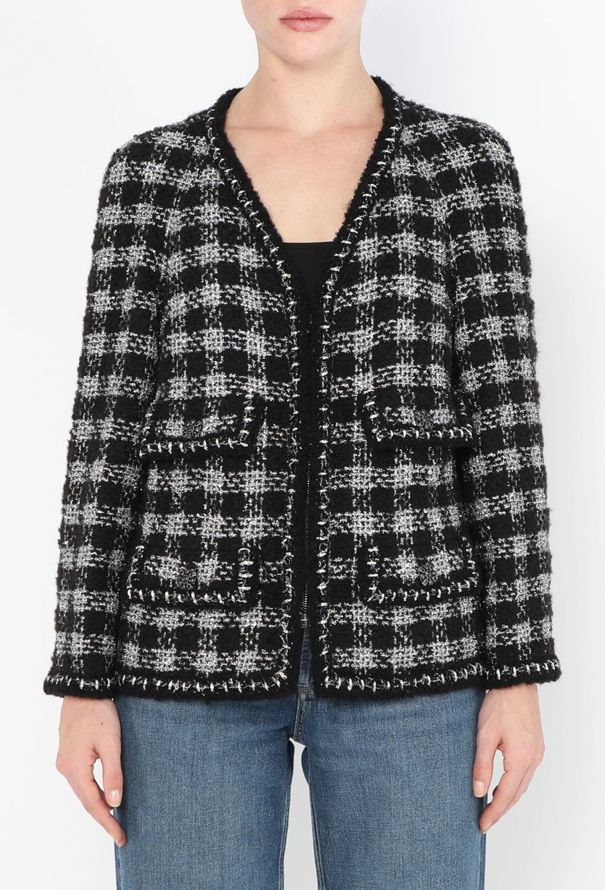Chanel Iridescent Checkered Tweed Jacket - 1