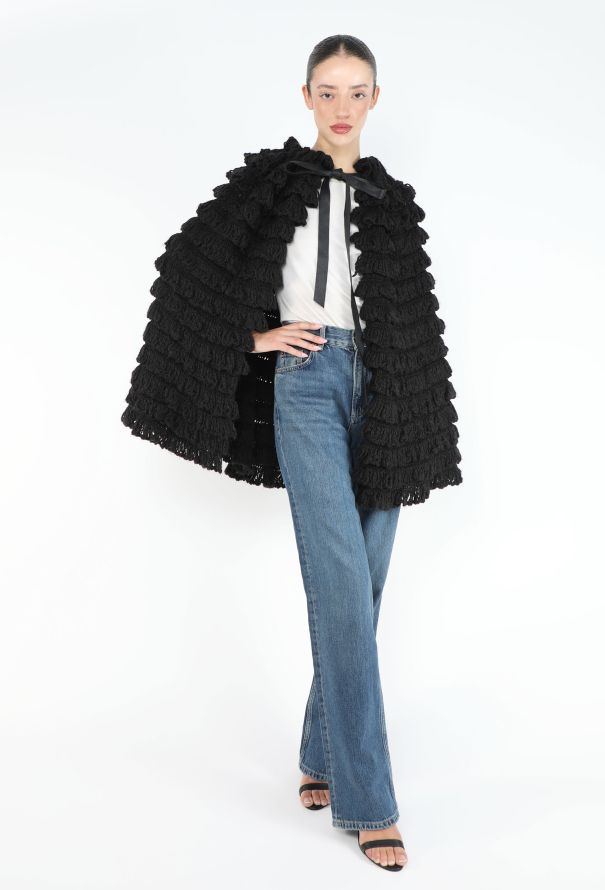 Saint Laurent F/W 2013 Ruffled Crochet Cape - 1
