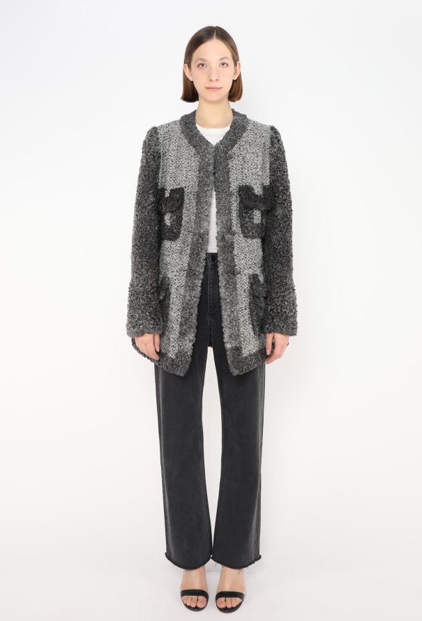 Chanel Haute Couture '90s Tweed Astrakhan Jacket - 4