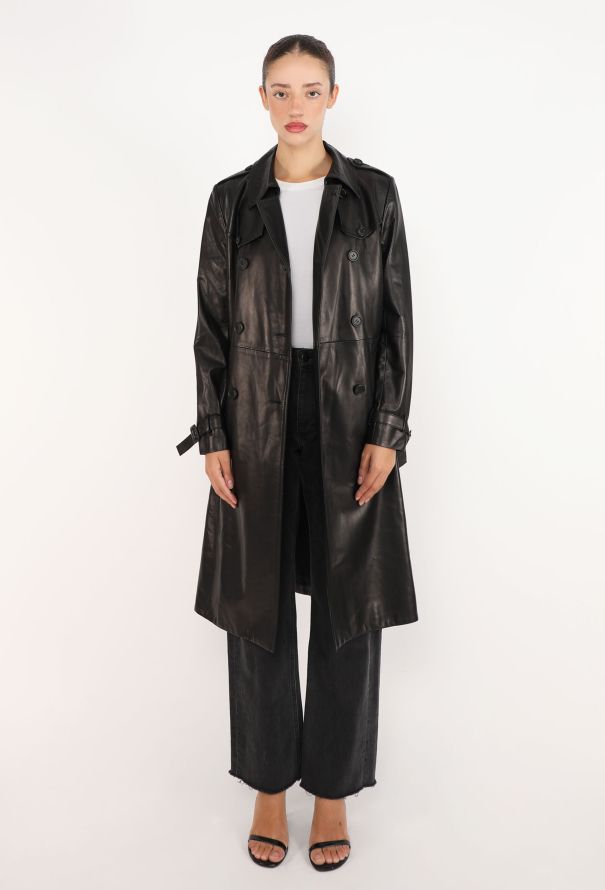 Prada Lambskin Belted Trench Coat - 2