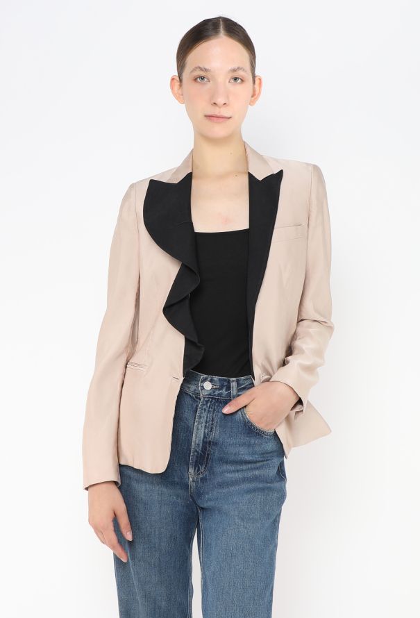 Valentino Ruffled Silk Smoking Blazer - 4 Valentino Ruffled Silk Smoking Blazer - 4