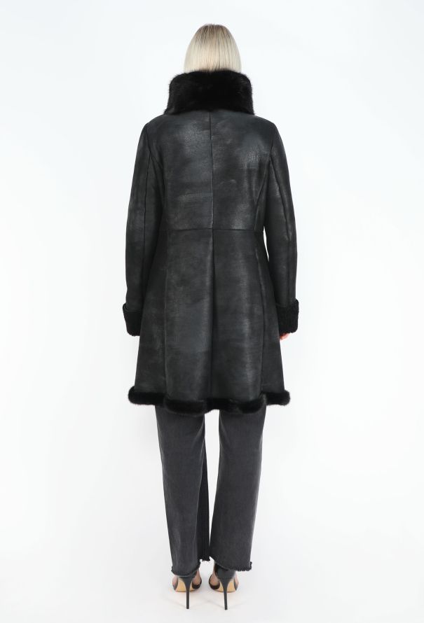 Prada Embellished Shearling-Lined Coat - 5