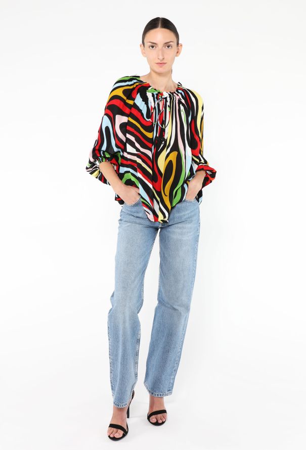 Emilio Pucci Abstract Marmo Silk Blouse - 1