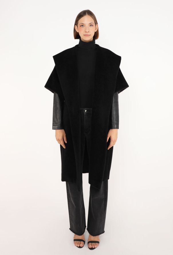 Hermès Belted Alpaca Shawl Coat, 2007 - 2
