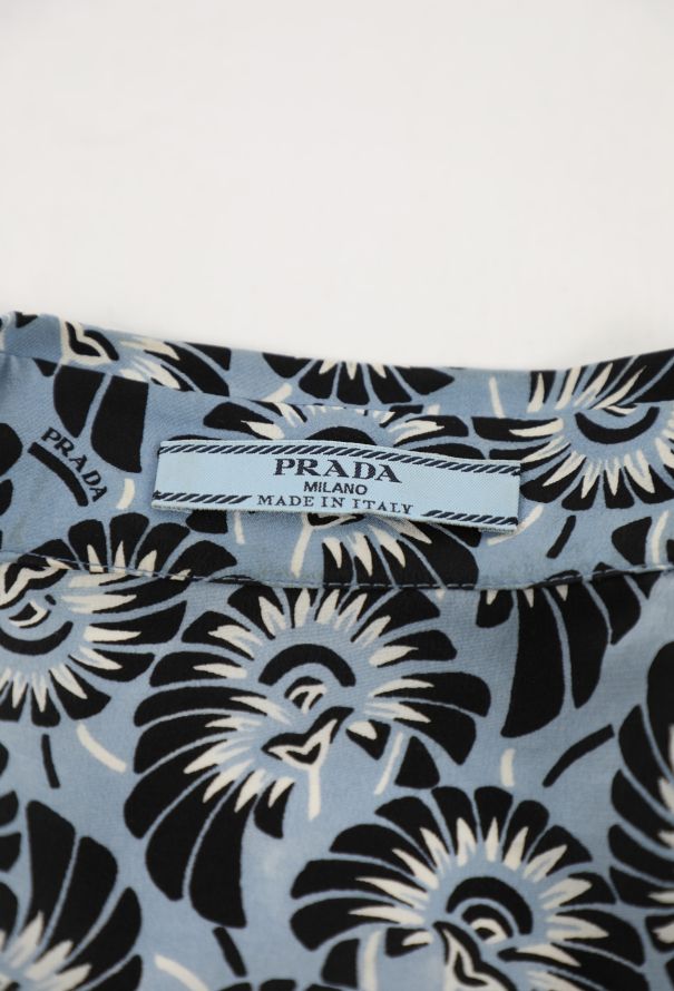 Prada 2016 Floral Printed Silk Blouse - 7