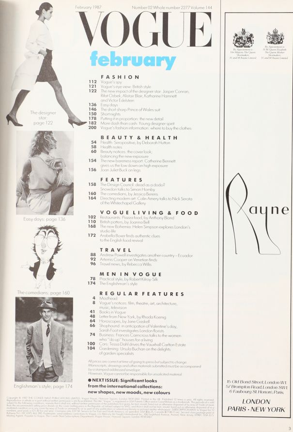 VOGUE UK February 1987 Cindy Crawford Cover Issue - 4 VOGUE UK February 1987 Cindy Crawford Cover Issue - 4
