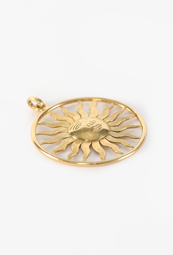Vintage Fine Jewelry 18K Yellow Gold Sun Motif Pendant - 3