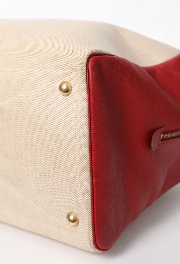 Hermès Vintage Toile H & Taurillon Clémence Victoria 50 - 9