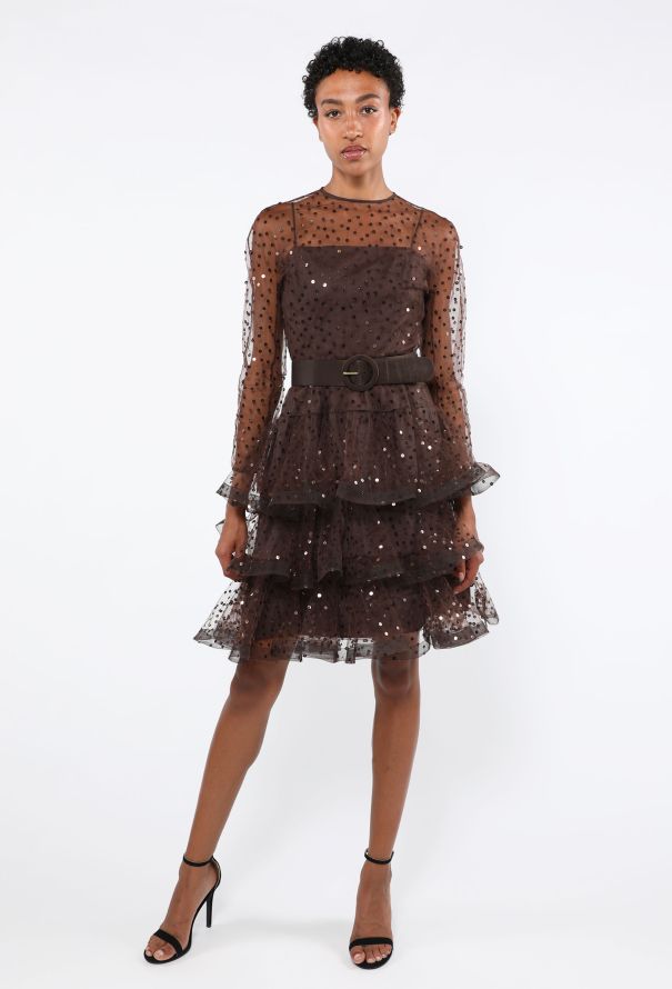 Arnold Scaasi Sequin Belted Dress, 1980s - 2