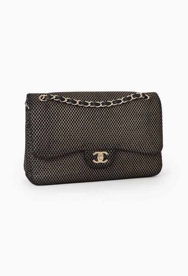 Chanel Perforated Jersey Jumbo Double Flap Bag - 3 Chanel Perforated Jersey Jumbo Double Flap Bag - 3