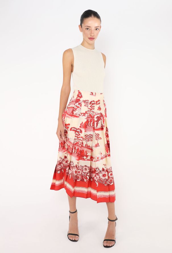 Gucci Resort 2017 Porcelain Print Silk Skirt - 4