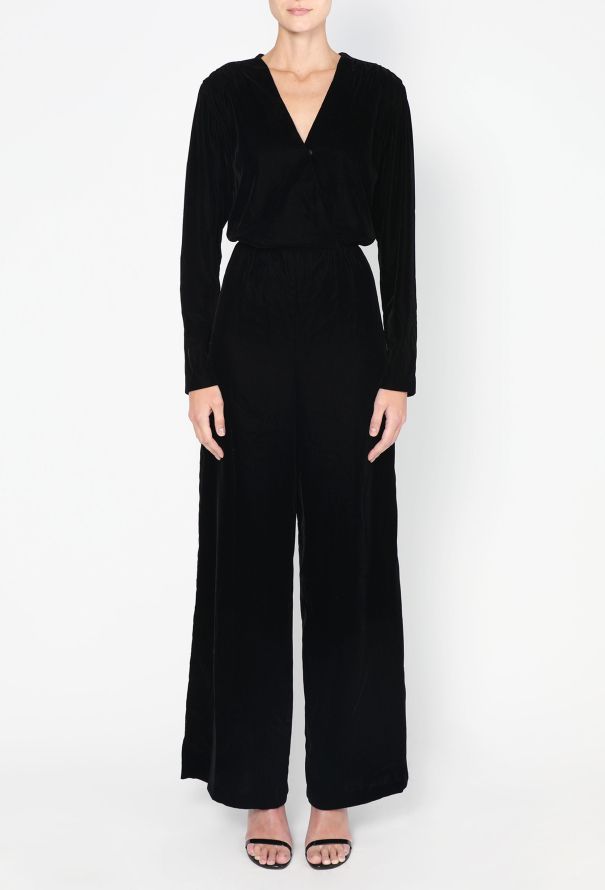 Velvet Wrap Jumpsuit - 3 Velvet Wrap Jumpsuit - 3