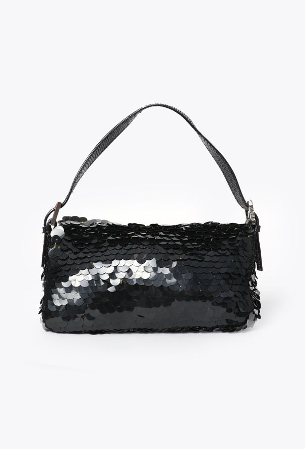 Fendi Vintage Sequin & Python Baguette Bag - 5