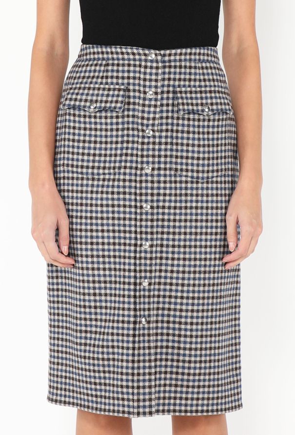 Prada 2024 Gingham Midi Skirt - 3