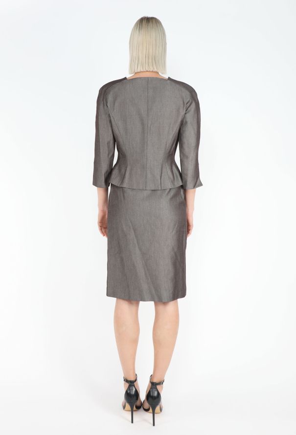 Thierry Mugler Late '90s Cinched Brass Trim Ensemble - 5