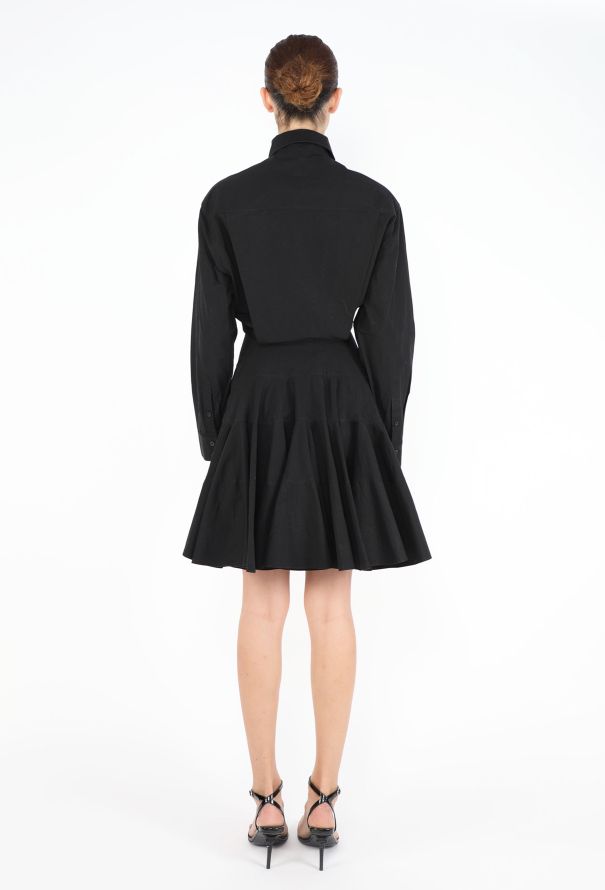 Alaïa Fluted Cotton Shirt Dress - 4