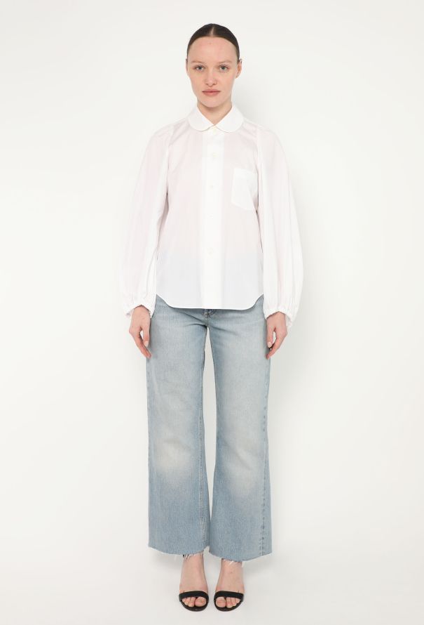 Comme des Garçons Puff Sleeve Poplin Blouse - 2