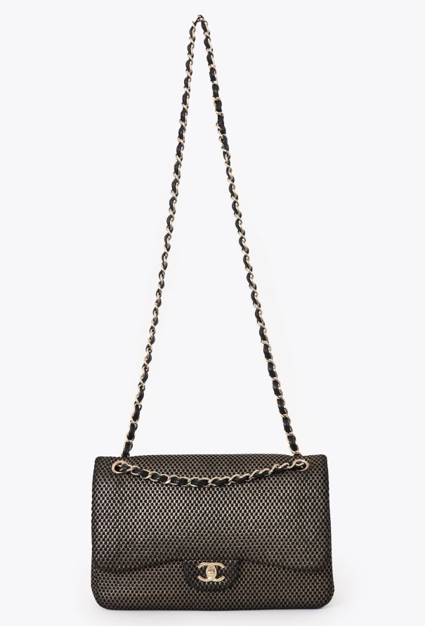 Chanel Perforated Jersey Jumbo Double Flap Bag - 2 Chanel Perforated Jersey Jumbo Double Flap Bag - 2