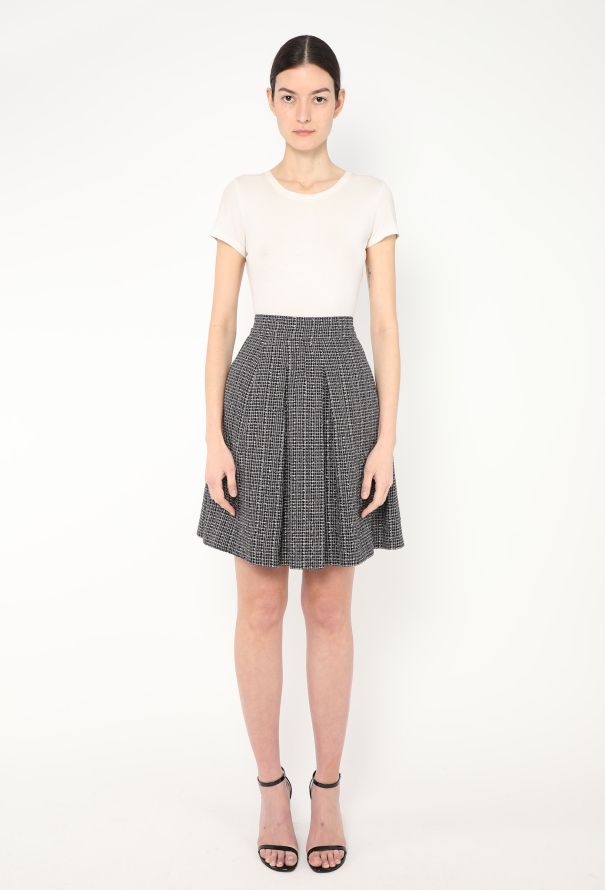 Chanel 2009 Pleated Tweed Skirt - 1