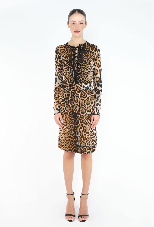 Saint Laurent ICONIC S/S 2002 Lace-Up Leopard Ensemble - 3