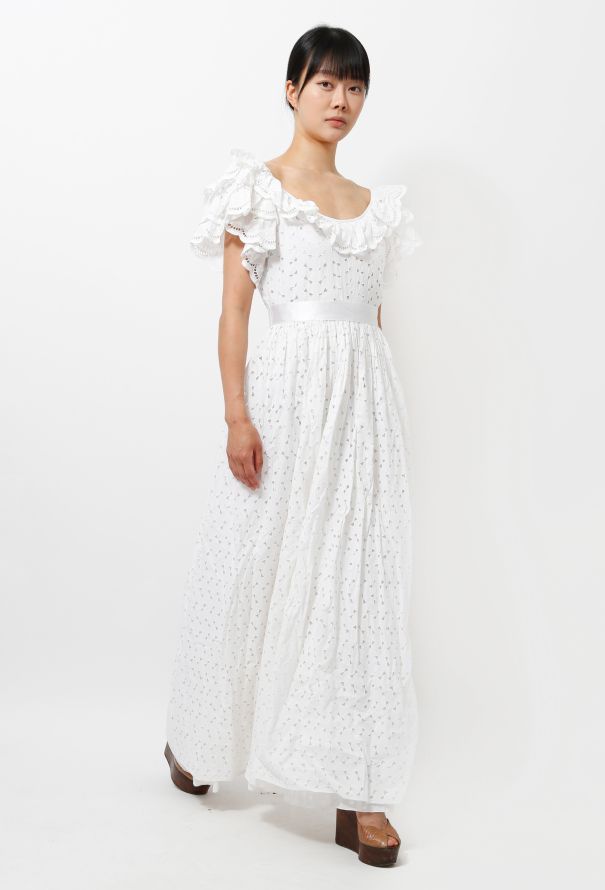 70s Eyelet Lace  Dress - 2 70s Eyelet Lace  Dress - 2