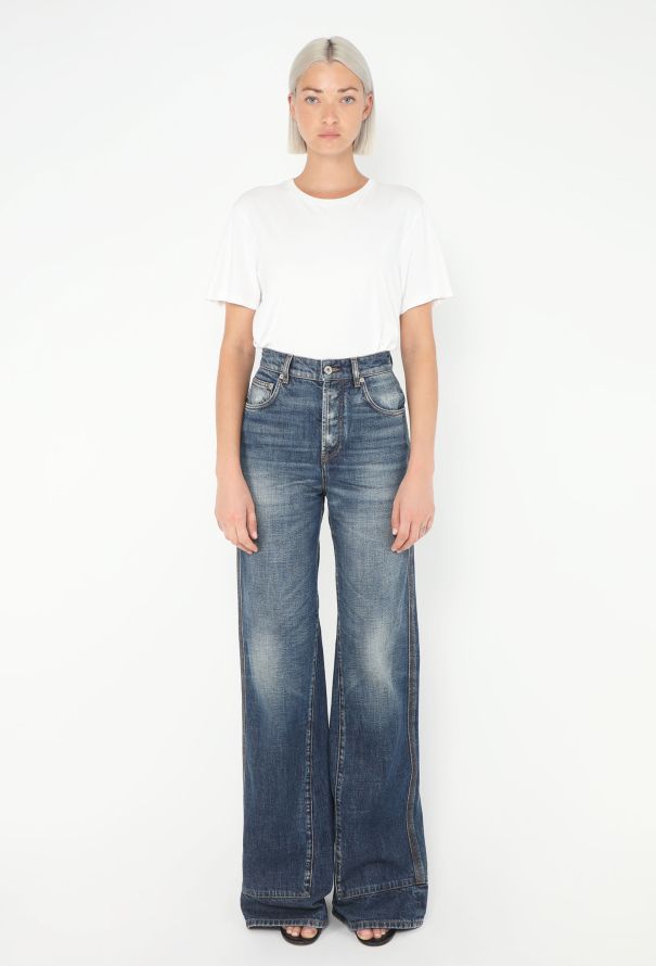 Loewe Wide-Leg Stitched Jeans - 2