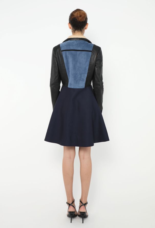 Louis Vuitton F/W 2014 Leather Trim Mod Dress - 6 Louis Vuitton F/W 2014 Leather Trim Mod Dress - 6
